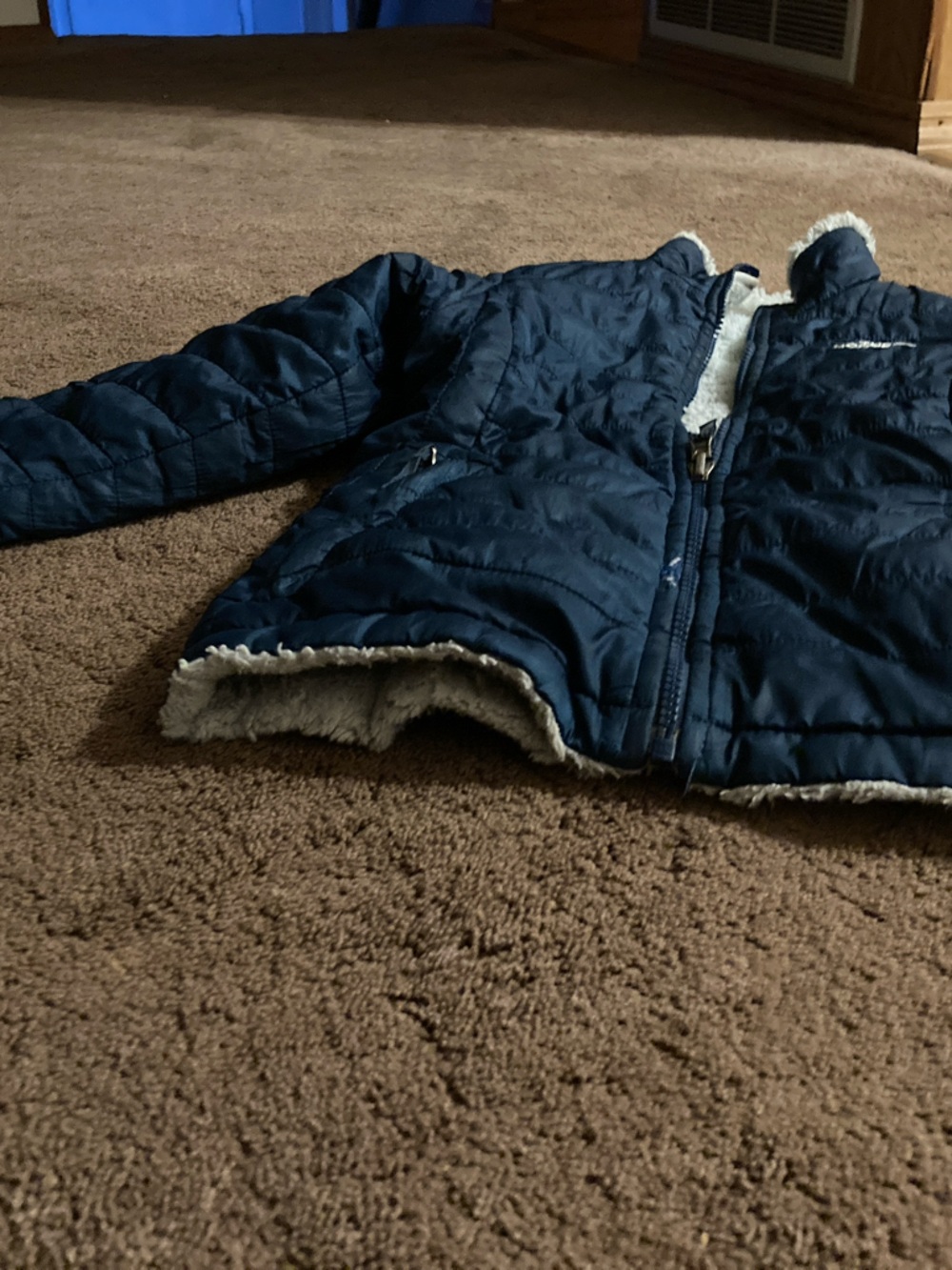 The North Face Kids Navy Quilted Sherpa Jacket